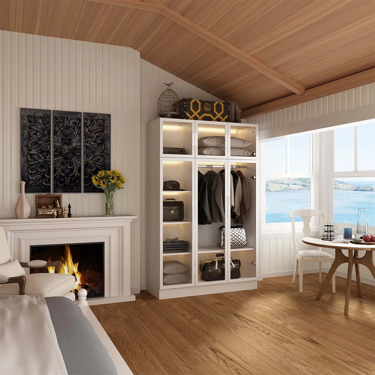 Tủ áo cánh kính khung nhôm hiện đại Colson