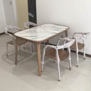 Bộ bàn ăn 4 ghế gỗ tự nhiên KALOTA NEVA